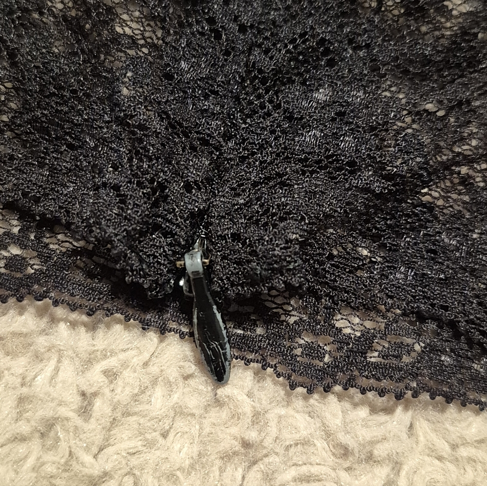 Moschino Black Lace Trim Women's Top Size 10 EUC - Picture 8 of 12